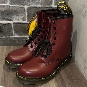 Dr. Martens 1460 Cherry Red Smooth Leather Lace Up Boots women’s size US 9